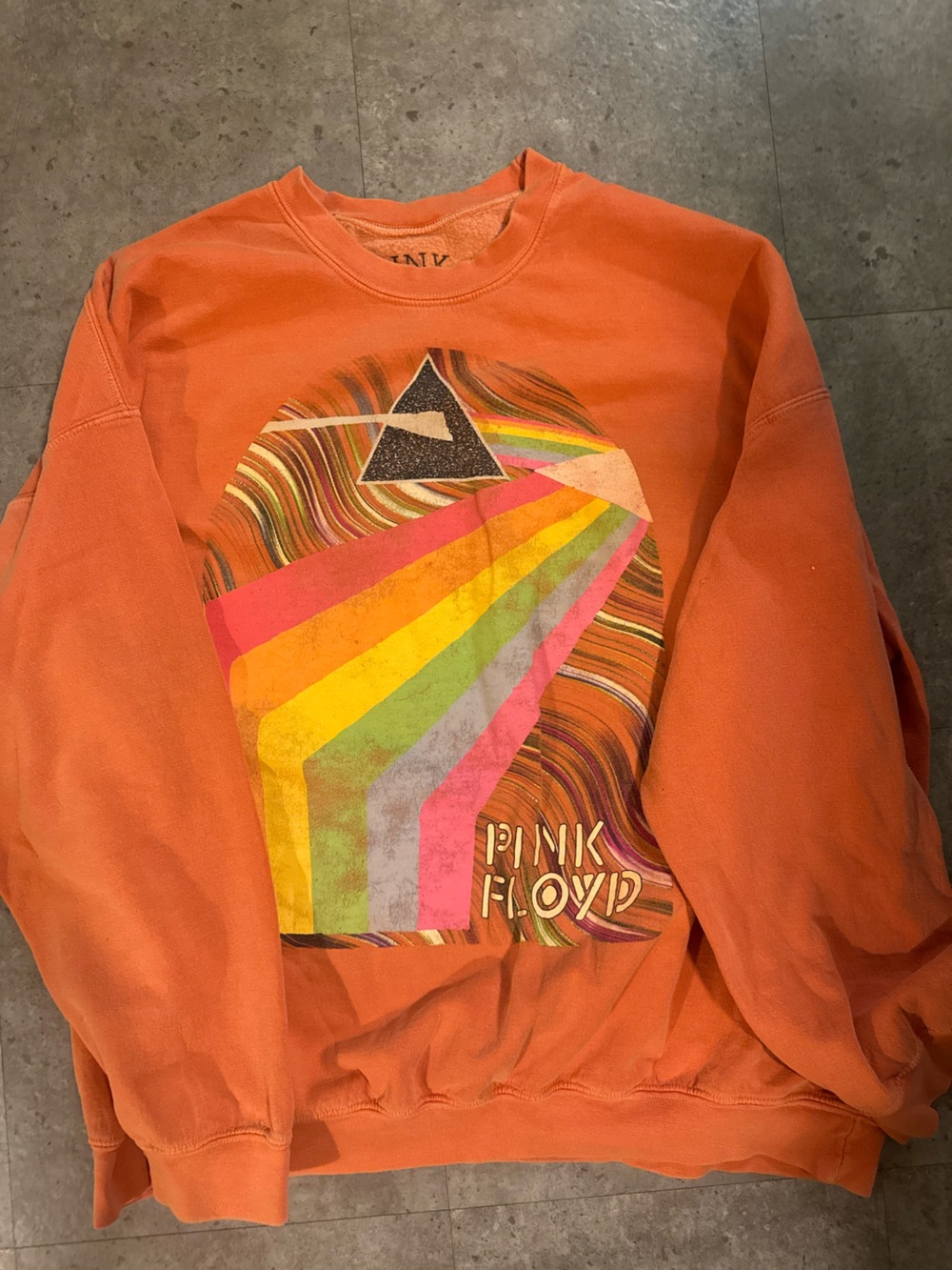 UO Pink Floyd Orange Graphic Crewneck Sweatshirt